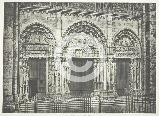 Main Portal, Chartres Cathedral, c. 1860, printed c. 1873. Creator: Edouard Baldus.