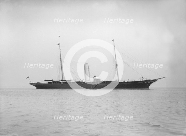 The steam yacht 'Valiant', 1912. Creator: Kirk & Sons of Cowes.