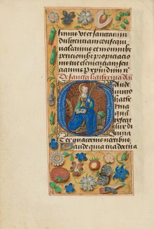 Initial G: Saint Catherine; Crohin-La Fontaine Hours, (about 1480-1485?). Creators: Master of the Dresden Prayer Book, Workshop of the Master of the Dresden Prayer Book.