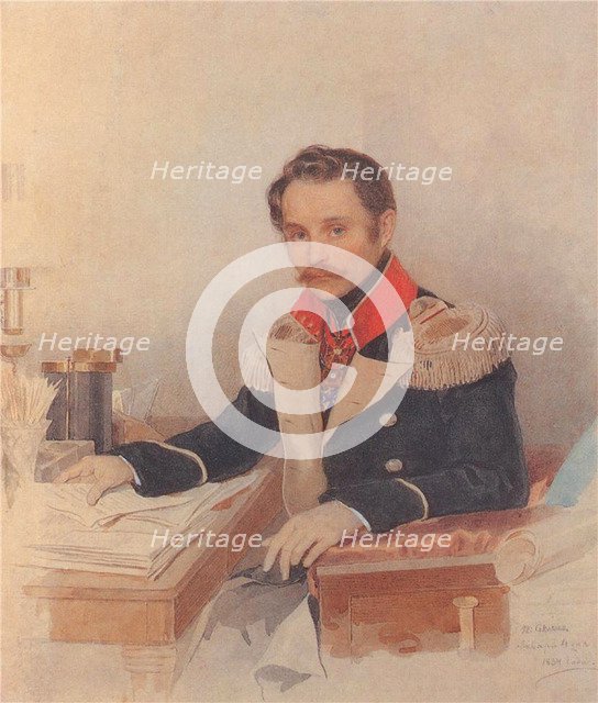 Portrait of Leonty Vasilievich Dubelt (1792-1862), Chief of Staff of the Corps of Gendarmes, 1834. Artist: Sokolov, Pyotr Fyodorovich (1791-1848)