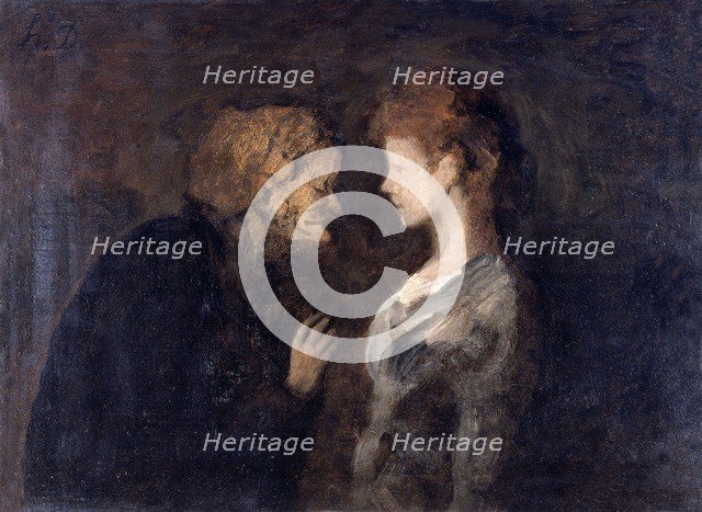 'The confidence', (The Secret), 1828-1879. Artist: Honore Daumier.