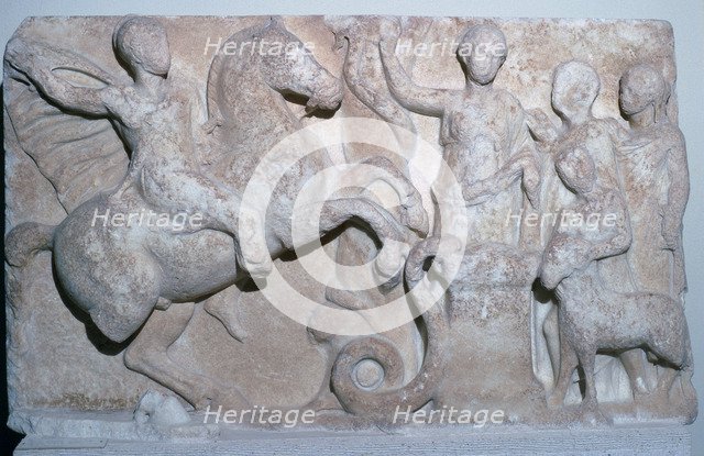 Marble votive relief of a Hero Rider from the Cyclades. Artist: Unknown