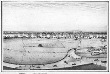 Strand and cricket ground, panorama of Calcutta, India, c1840s.Artist: Frederick Fiebig