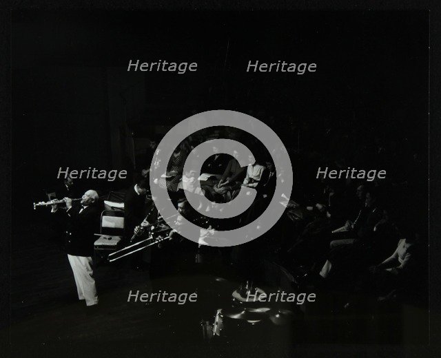 Jazz legend Sidney Bechet playing the soprano saxophone at Colston Hall, Bristol, 1956. Artist: Denis Williams