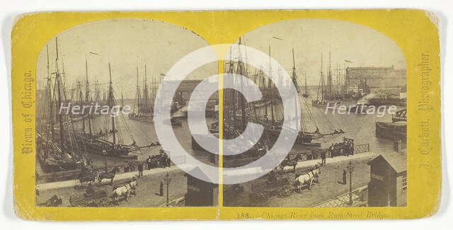 Chicago River from Rush Street Bridge, late 19th century. Creator: John Carbutt.