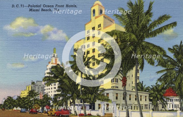 Ocean front hotels, Miami Beach, Florida, USA, 1941. Artist: Unknown