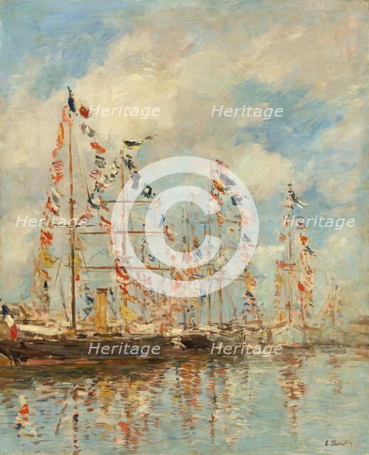 Yacht Basin at Trouville-Deauville, probably 1895/1896. Creator: Eugene Louis Boudin.