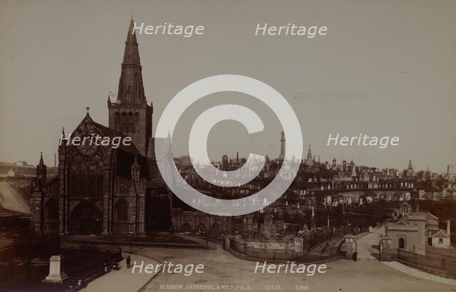 Cathedral Church of St Mungo and cemetery seen from the west, Glasgow, 1890-1900. Creator: Unknown.