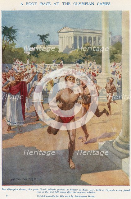 'A Foot Race at the Olympian Games', Ancient Greece. Artist: Archibald Webb
