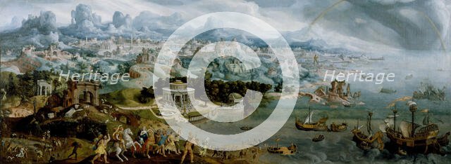 Panorama with the Abduction of Helen Amidst the Wonders of the Ancient World, 1535. Creator: Maerten van Heemskerck.