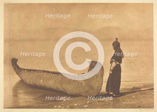 On the Shore of the Lake - Kutenai, 1910. Creator: Edward Sheriff Curtis.