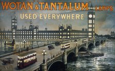 Poster advertising 'Wotan' and 'Tantalum' lamps, early 20th century. Artist: Unknown