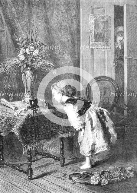 "What Can It Be?" by Madame Thuillier, 1870. Creator: Unknown.