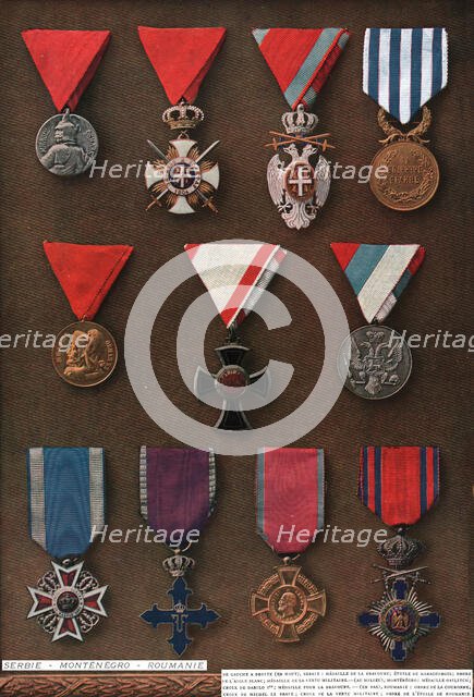 'Decorations de Guerre; Serbie - Montenegro - Roumanie', 1917. Creator: Unknown.