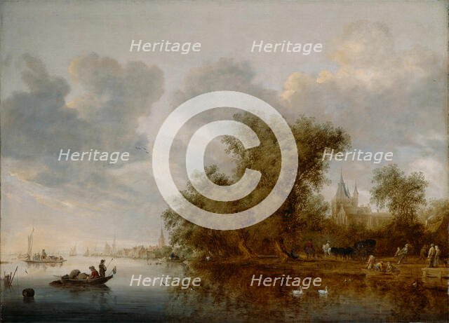 River Landscape, 1643. Creator: Salomon Ruysdael.