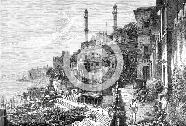 Ghaut at Benares, 1876. Creator: Unknown.