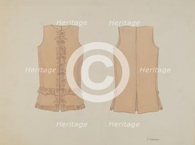 Boy's Waistcoat, c. 1936. Creator: Syrena Swanson.