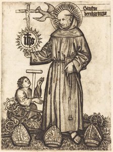 Sanctus Bernhardinus, 1450s. Creator: Master of Balaam.