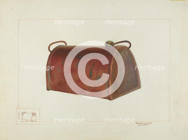 Copper Foot Warmer, c. 1937. Creator: Edward L Loper.