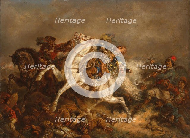 King Gustav II Adolf of Sweden (1594-1632) at the Battle of Lützen on 16 November 1632. Creator: Kaiser, Friedrich (1815-1889).