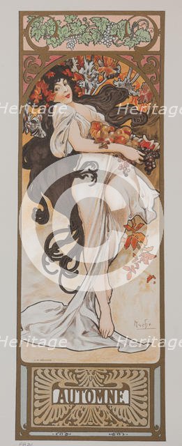 Les Saisons. Automne, 1897. Creator: Mucha, Alfons Marie (1860-1939).