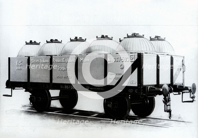 Italian rail car for loading and transportation of acids.