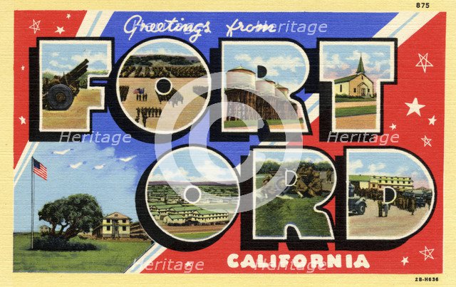 'Greetings from Fort Ord, California', postcard, 1942. Artist: Unknown