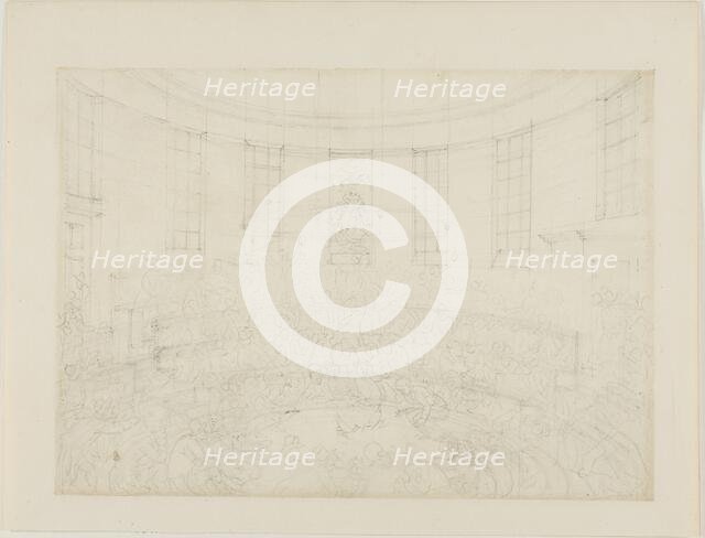 Study for Royal Cock Pit, from Microcosm of London, c. 1808. Creator: Augustus Charles Pugin.