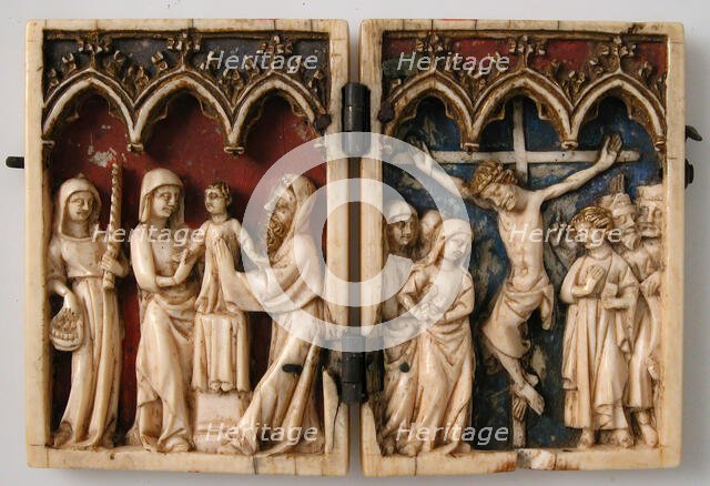Diptych with Presentation of Christ in the Temple and Crucifixion, French, 14th century. Creator: Unknown.