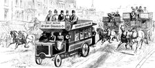 Motors in London: omnibus running from Oxford Circus to Ealing, 1898. Creator: Unknown.