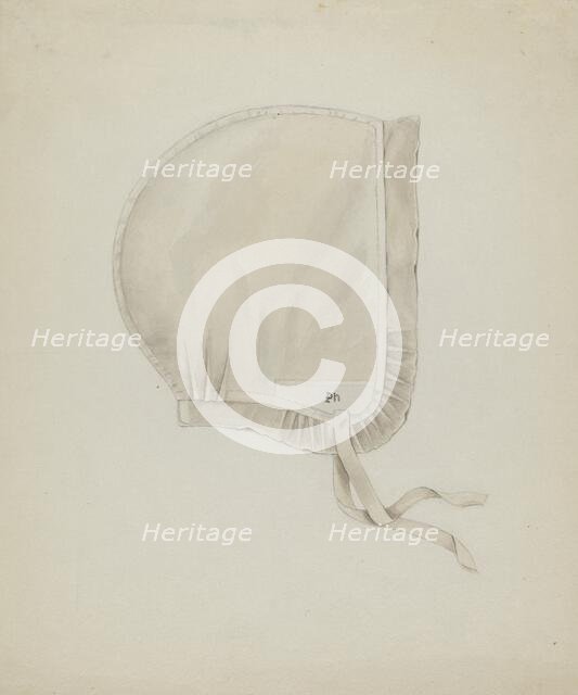 Shaker Infirmary Cap, c. 1936. Creator: Betty Fuerst.