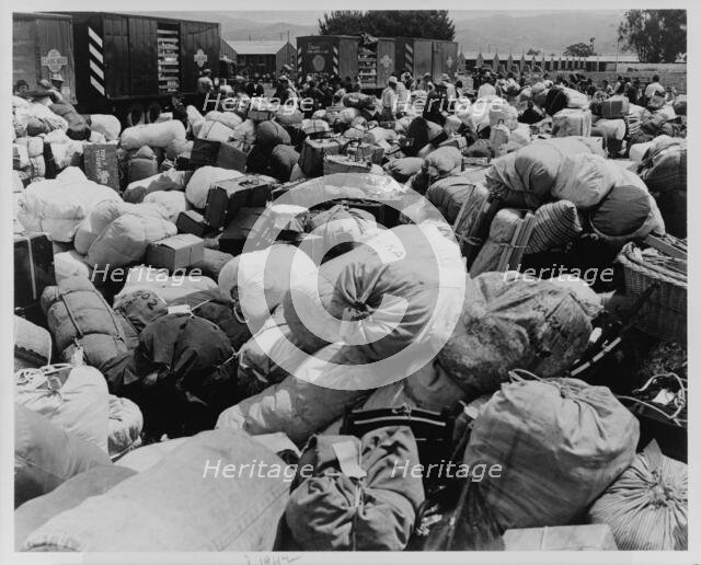 Japanese relocation, California, 1942. Creator: Dorothea Lange.