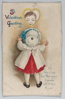 Valentine - movable wheel postcard, 1913. Creator: Ellen Hattie Clapsaddle.