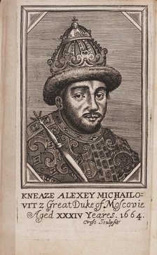 Portrait of the Tsar Alexis I Mikhailovich of Russia (1629-1676) From: The Present State of Russia by Samuel Collins, 1664. Artist: Anonymous  