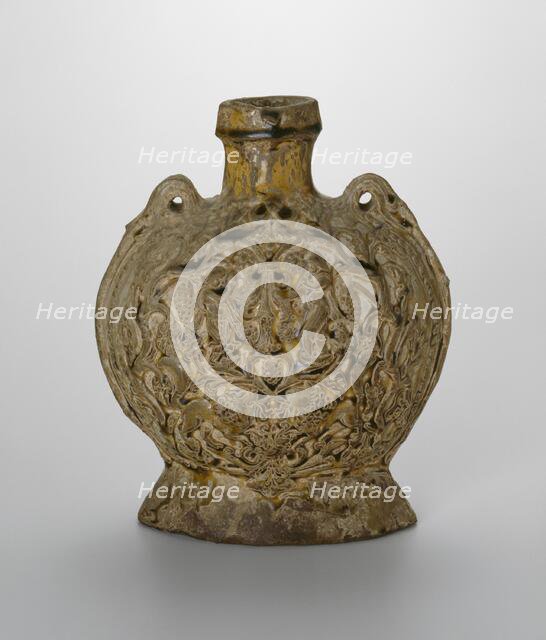 Pilgrim Flask (Bian Hu), Sui (581-618) or early Tang dynasty (618-907), c. late 6th/7th century. Creator: Unknown.