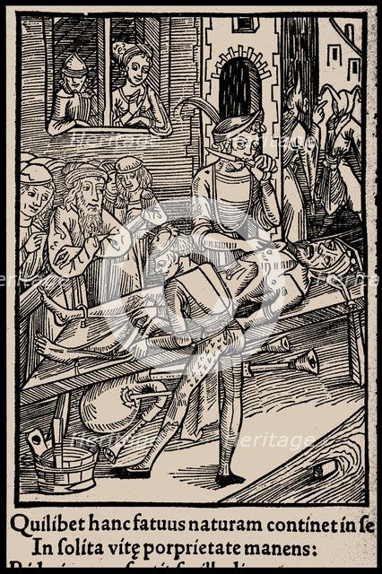 Illustration to the book "Ship of Fools" by Sebastian Brant, 1497. Creator: Anonymous.