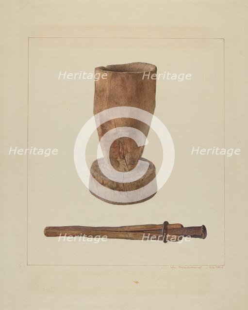 Pestle and Mortar, c. 1938. Creator: John Swientochowski.
