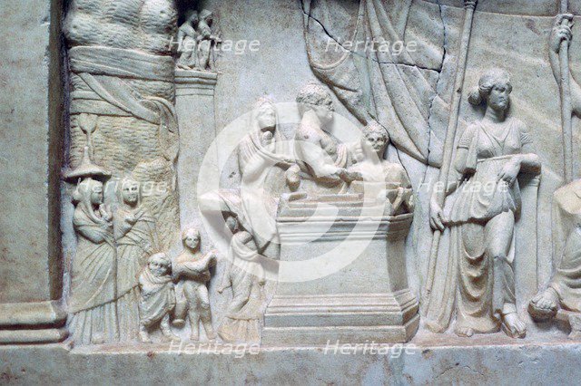 Greek relief of a family sacrificing. Artist: Unknown