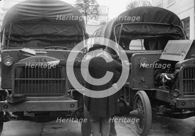 Army, U.S. Motor Truck Inspection, 1917. Creator: Harris & Ewing.