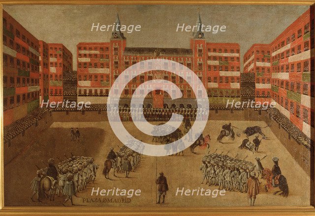 View of the Plaza Mayor of Madrid in a bullfight, 1675-1680.