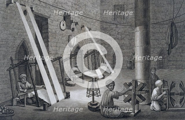 'Interior of a Weavers Workshop', Egypt, 1822. Artist: Schroeder