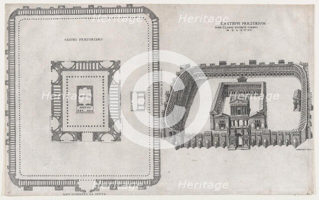 Speculum Romanae Magnificentiae: Castrum Praetorium, 1581. Creator: Giovanni Ambrogio Brambilla.
