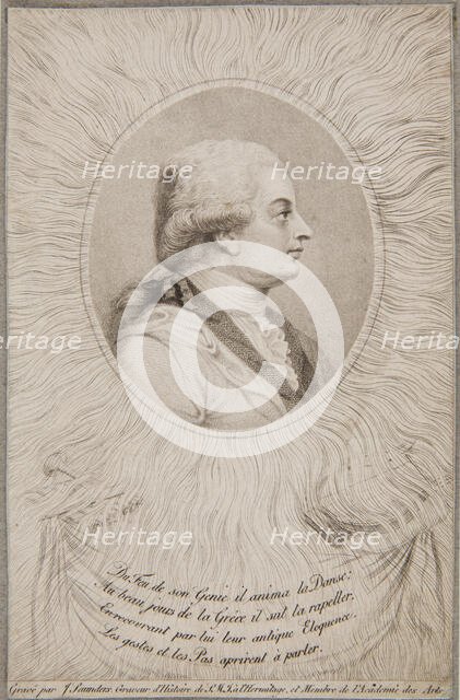 Portrait of the dancer and choreographer Jean Georges Noverre (1727-1810), 1810. Creator: Saunders, Joseph (active Early 19th cen.).