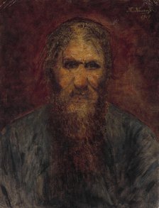Portrait of Grigori Yefimovich Rasputin (1869-1916), 1914. Creator: Krarup, Theodora  .