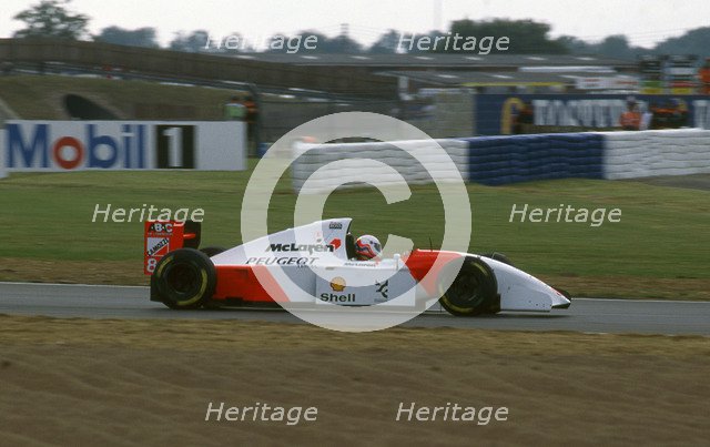 1994 McLaren Peugeot MP4-9 Martin Brundle, tyre testing at Silverstone Artist: Unknown.