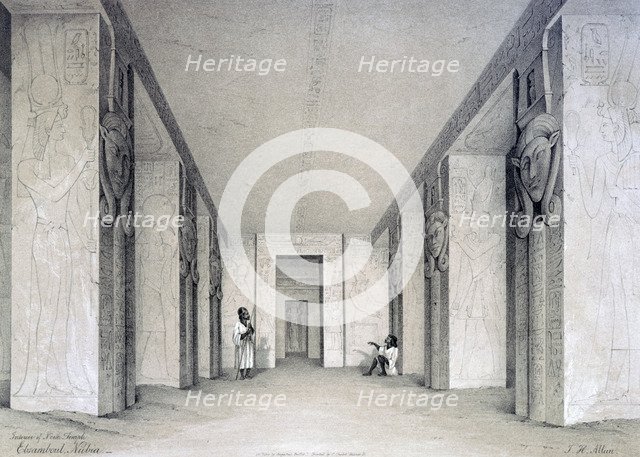 'Interior of the North Temple, Ebsamboul, Nubia', Egypt, 19th century. Artist: Augustus Butler