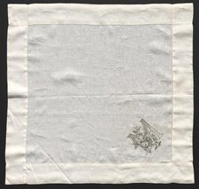 Embroidered Handkerchief, 19th century. Creator: Unknown.