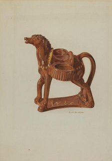 Pa. German Ceramic Horse, c. 1938. Creator: Carl Strehlau.