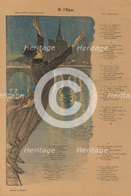 Gil Blas Illustré: At the Water's Edge (A lEau), 1896. Creator: Théophile Alexandre Steinlen (Swiss, 1859-1923).