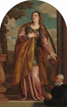 Saint Lucy and a Donor, c. 1585/1595. Creators: Paolo Veronese, Gabriele Caliari.